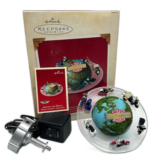 Harley Davidson Hallmark Keepsake Ornament 100th Anniversary Movement Sound Vtg - Picture 1 of 14